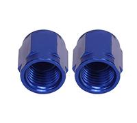 Omquot AN4 Bouchon d'extrémité de Tuyau D'écrou de Tube de Carburant étanche en Alliage D'aluminium pour Automobile, Ajustement Universel, 2 Pièces de Bouchon évasé Bleu, Raccord de Bloc pour les