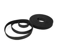 Omquot Attache à Bande Auto-agrippante, Durable et Réutilisable pour les Activités de Plein Air, Sangle D'attache de Câble Réglable, Noire, 0,6x196,9 Pouces