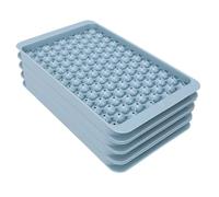 Omquot Bac à Glaçons avec Couvercle et Bac pour une Libération de Glace sans Effort et un Refroidissement Rapide, Ensemble de Machine à Glaçons Ronde à 4 Couches pour la Maison, Gris Bleu, 5 Pièces