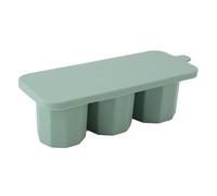 Omquot Bac à Glaçons avec Couvercle pour Cylindres Creux à Dégagement Facile, Parfait pour le Jus de Whisky ou les Cocktails - 3 Grands Moules à Glace en Silicone (Vert)