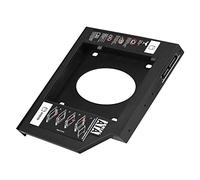 Omquot Boîtier de Disque Dur HDD SSD 2,5 Pouces, Caddie pour Ordinateur Portable, Prise en Charge du Double Démarrage, Plug & Play pour Adaptateur DVD 9,5 Mm 12,7 Mm, Noir (12,7 )