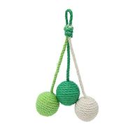 Omquot Boules de Fil pour Chat, Jouet à Mâcher Interactif, Griffes de Meulage Confortables pour Chats Chatons 5cm Sisal 1 Pièce (Vert, Cyan, Blanc)