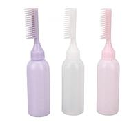 Omquot Bouteille Applicatrice de Peigne à Racines, Distribution Efficace de Teinture Capillaire pour Salons de Coiffure, Paquet de Trois Couleurs