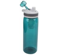 Omquot Bouteille D'eau Filtrée, Solution D'eau Propre pour le Camping et la Randonnée, Purificateur de 770 Ml avec Buse en Silicone pour les Amateurs de Plein Air (Vert)