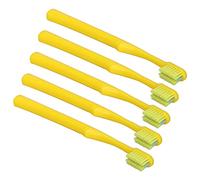 Omquot Brosse à Dents à Attelle, 5 Pièces, Douce, Confortable, Pratique, pour la santé Bucco-dentaire et le Soin des Gencives (Jaune)