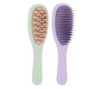 Omquot Brosse à Shampoing en Silicone, Masseur Doux du Cuir Chevelu, épurateur de Cheveux Double Face pour les Types de Cheveux, Voyage à Domicile, 2 Pièces, Vert Violet