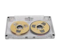 Omquot Cassette Sonore Vierge en Aluminium de 55 Minutes, Faite Maison, Interactive, pour Enregistrement de Musique, pour Les Musiciens en Herbe, ABS, Alliage D'aluminium (Cadre Argenté Plaqué Or)