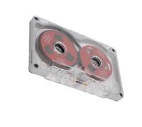 Omquot Cassette Sonore Vierge en Aluminium de 55 Minutes, Faite Maison, Interactive, pour Enregistrement de Musique, pour Les Musiciens en Herbe, ABS, Alliage D'aluminium (Plaque Rouge Cadre Argent)
