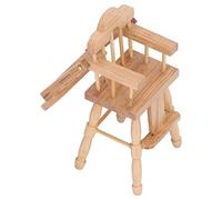 Omquot Chaise Haute pour bébé de Maison de Poupée, Chaise Miniature Exquise 1:12 pour Salle à Manger de Maison de Poupée, Bouleau écologique, Jouet Idéal pour Les Enfants
