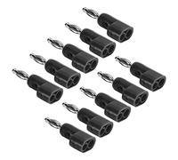 Omquot Connecteurs Banane Empilables de 4mm, Fiches Durables sans Soudure pour la sécurité, 10 Pièces pour une Installation Facile (Noir)