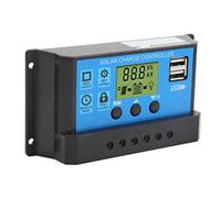 Omquot Contrôleur de Charge Solaire PWM Régulateur Photovoltaïque USB Efficace avec écran LCD pour Système de Production D'énergie Solaire Extérieur ABS 5,2 X 2,8 Pouces (30A)