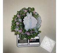 Omquot Couronne d'œufs de Lapin de Pâques, Couronne d'œufs de Lapin en Acrylique, Belles Fleurs Exquises pour l'intérieur (Liste du rose)