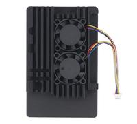 Omquot Dissipateur Thermique en Aluminium avec Deux Ventilateurs de Refroidissement Solution de Refroidissement Efficace pour RasPi 5B Conception Compacte Longue Durée 8 Coussinets Thermiques Inclus