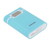 Omquot DIY Chargeur de Batterie Power Bank Boîte d'urgence Portable pour Voyage Professionnel Micro Entrée avec écran LCD pour Téléphones Portables ABS Noir (Bleu)