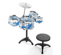 Omquot Ensemble de Batterie de Jazz de Simulation, Jouet D'instrument de Musique, Développement des Compétences Pratiques des Enfants, Jouet éducatif de Batterie Bleue (Bleu Prince (1100G))