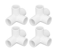 Omquot Ensemble de Connecteurs de Tuyaux Coudés en PVC à 4 Voies de Haute qualité, Facile à Installer pour le Raccordement des Meubles (Blanc)