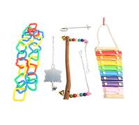 Omquot Ensemble de Jouets Balançoire pour Poules, avec Xylophone et Miroir, pour Poules de Compagnie, Amusant pour Les Décorations et Les Divertissements de Poulailler