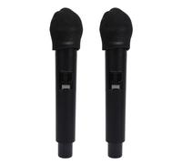 Omquot Ensemble de Microphones sans Fil avec Couvercles en Cristal et Réduction du Bruit, pour Chant karaoké et Conférences, 2 Pièces, Portable en Métal
