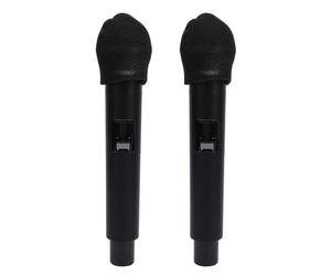 Omquot Ensemble de Microphones sans Fil avec Couvercles en Cristal et Réduction du Bruit, pour Chant karaoké et Conférences, 2 Pièces, Portable en Métal