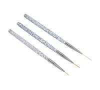 Omquot Ensemble de Pinceaux de Revêtement pour Ongles, 3 Pièces, Pinceaux Professionnels à Dessin Fins pour Ongles en Gel UV, pour la Maison et le Magasin de Manucure