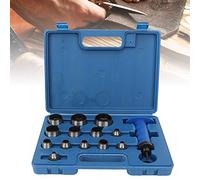 Omquot Ensemble de Poinçons Creux 14 Pièces, Outil D'artisanat du Cuir Durable, Parfait pour le Poinçonnage de Ceinture et le Bricolage, Idéal pour le Cuir, Taille 5mm-35mm (Ensemble de 14