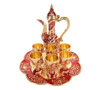 Omquot Ensemble de Tasses à thé Turques élégantes, Vintage, pour Mariage, Pendaison de Crémaillère, Cadeau en Alliage de Zinc (#1)