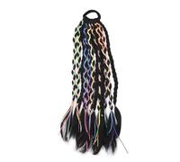 Omquot Extensions de Cheveux Queue de Cheval Tressées Colorées, Accessoires élégants et Colorés pour un Usage Quotidien et des Performances, 2 Pièces