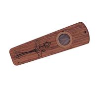 Omquot Flûte Kazoo en Bois avec Son Râpeux pour Accompagnement de Guitare Ukulélé-instrument Compact et Portable pour les Voyages (Bois d'ébène)