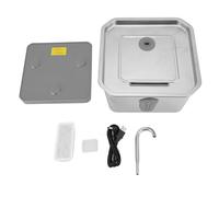 Omquot Fontaine d'eau pour Chat à Capteur Intelligent en Acier Inoxydable, avec Système de Filtration Triple, pour la santé des Animaux de Compagnie, 3,5 L