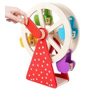 Omquot Grande Roue en Bois Stimulant la créativité des Enfants, Exercice de Coordination œil-Main pour Le Plaisir en Famille, Matériau en Bois Naturel 22 * 9 * 29.5cm (Secouez Le ferstro à la Main)