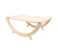 Omquot Hamac en Bois pour Chat, Lit surélevé Pliable et Facile à Assembler pour Animaux de Compagnie, en Pin Souple, pour Chats D'intérieur (Style Peluche)