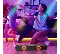 Omquot Haut-Parleur de Barre Bluetooth avec Lumière RVB, Son de Basse Stéréo sans Fil élégant pour Le Divertissement à Domicile et Une Utilisation en Extérieur 15,1 X 2,5 X 2, Pouces