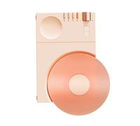 Omquot Haut-Parleur de Lecteur de Vinyle Rétro Vintage, Conception D'horloge Créative, Haut-Parleur Bluetooth sans Fil BT pour la Décoration de la Maison et du Bureau, Matériau ABS (Rose)