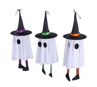 Omquot Illuminez des Fantômes Effrayants à Suspendre avec Un Chapeau de Sorcière pour Un éclairage D'atmosphère Hantée, Lot de 3 pour Une Fête dans Le Jardin