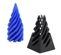 Omquot Impossible Pyramid Passthrough Jouet Anti-Stress imprimé en 3D pour Le Bureau et L'étude, Design Cool en Forme de Cône en Spirale, 5,5 X 11 Cm (Bleu Noir)