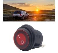 Omquot Interrupteur à Bascule Rond 12VDC, Bascule Durable avec Lumière Rouge pour Voiture, Bateau, Camion, Taille D'ouverture de 20MM (5 pièces)
