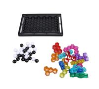 Omquot Jeu éducatif de Plateau de Puzzle de Perles 2 en 1 pour S'amuser en Famille - Construction en Plastique 21x14,5 Cm