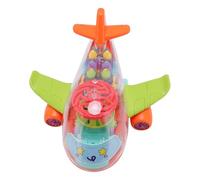 Omquot Jouet d'avion Amusant avec Musique et Lumière avec Structure D'engrenage Transparente, Modèle de Dessin animé électrique pour Jeu Interactif, Conception Universelle Rotative pour Enfants,