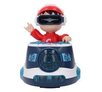 Omquot Jouet de danse DJ, roue universelle, lumière musicale interactive, balançoire électrique, jouet sauteur DJ pour tout-petits (bleu)