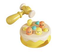 Omquot Jouet de Jeu Beat A Mole pour Les Tout-Petits, Jouet de Frappe Interactif pour Améliorer la Coordination œil-Main et la Concentration, Matériau ABS, 2 Unités pour S'amuser en Famille (Jaune)