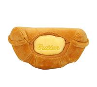 Omquot Jouets en Peluche Croissant pour Chien, Conception de Beurre Réaliste, Jouets à Mâcher Interactifs pour Le Développement des Animaux de Compagnie, Matériel en Peluche 5,9x3,1 Pouces