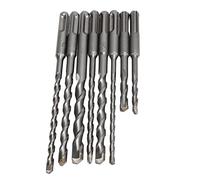Omquot Kit de Forets à Percussion à 2 Cannelures en Carbure pour le Perçage du Béton avec Nettoyant, Paquet de 8 Pièces 5", 6", 7", 8", 10", 12", 6", "