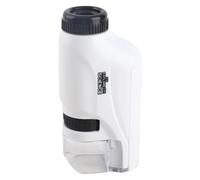 Omquot Kit de Microscope pour Enfants, Microscope Miniature Portable pour Expériences Scientifiques à la Maison, à L'école et en Plein Air, Ensemble de 12 Pièces (Blanc)
