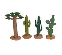 Omquot Kit de Modèle de Plante Tropicale, Jouets d'arbre élégants pour Enfants, Arbre en PVC Durable, Ensemble Vert foncé Modal 4 Pièces (4 Arbres)