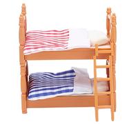 Omquot Lit superposé de Poupée en Plastique, Jouet Mignon Miniature pour Cadeaux d'enfants, Matériau Sûr, Jouets éducatifs de Conception Parfaite pour la Décoration de Chambre de Maison de Poupée