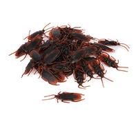 Omquot Lot de 100 Faux Cafards Précieux pour Décorations de Fête d'halloween, Jouet en Plastique Non Toxique pour Faire Peur et Rire, pour Les Fêtes de Famille et Les Pique-niques, 6,9 X 1,8 Cm