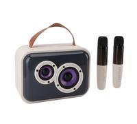 Omquot Machine de karaoké avec Microphone pour Enfants avec Lumières Colorées et Contrôle du Volume pour Les Fêtes et Les Rassemblements, Conception Portable avec 2 Microphones