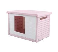 Omquot Maison D'extérieur pour Chat, Résistante aux Intempéries, Stable, Imperméable et Respirante, pour Animaux de Compagnie, 4 Saisons, pour Patio et Jardin PE (Rose)