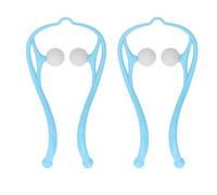 Omquot Masseur de Cou à Double Point de Déclenchement pour un Soulagement des Tissus Profonds, Conception Ergonomique Portable, Portable 2 Pièces pour la Maison et le Bureau (Bleu)