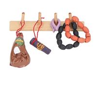 Omquot Mini Jouet Alimentaire 1:12, Simulation de Scène de Vie, Maison de Poupée, Modèle de Support Suspendu pour Saucisses et Jambon, pour Enfants âgés de 3 Ans et Plus